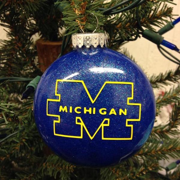 Holiday Christmas Tree Ornament College Football Michigan Wolverines