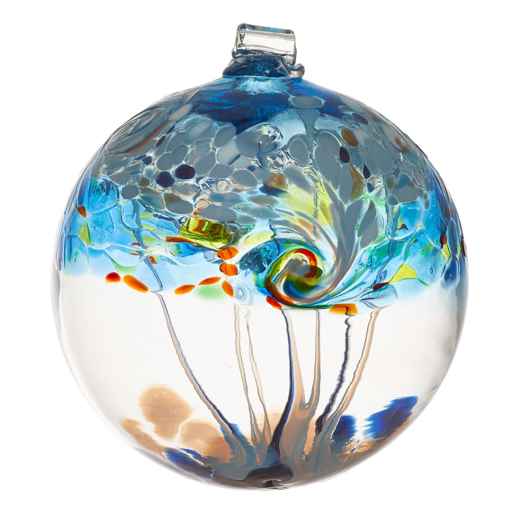 Hand Blown Glass Ornament Globe Elements Collection Air Orb Ball by Kitras Art Glass