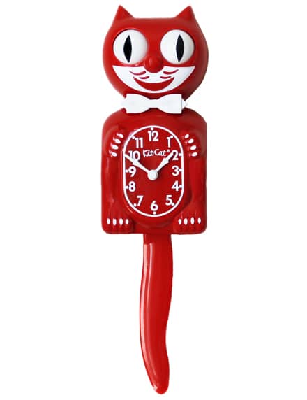 Scarlet Red Kit-Cat Klock Cat Clock