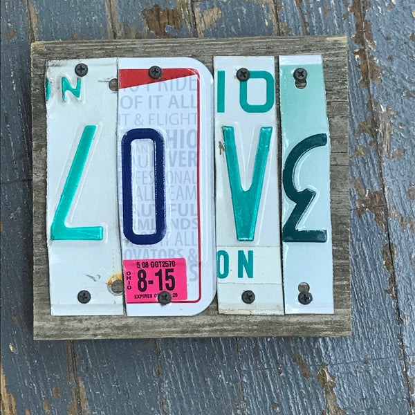 Love License Plate Block Word Art