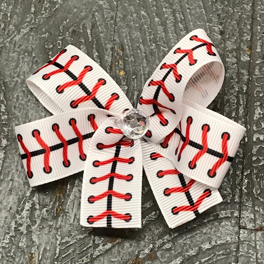 Hair Clip Ribbon Headband Bow Sports Baseball