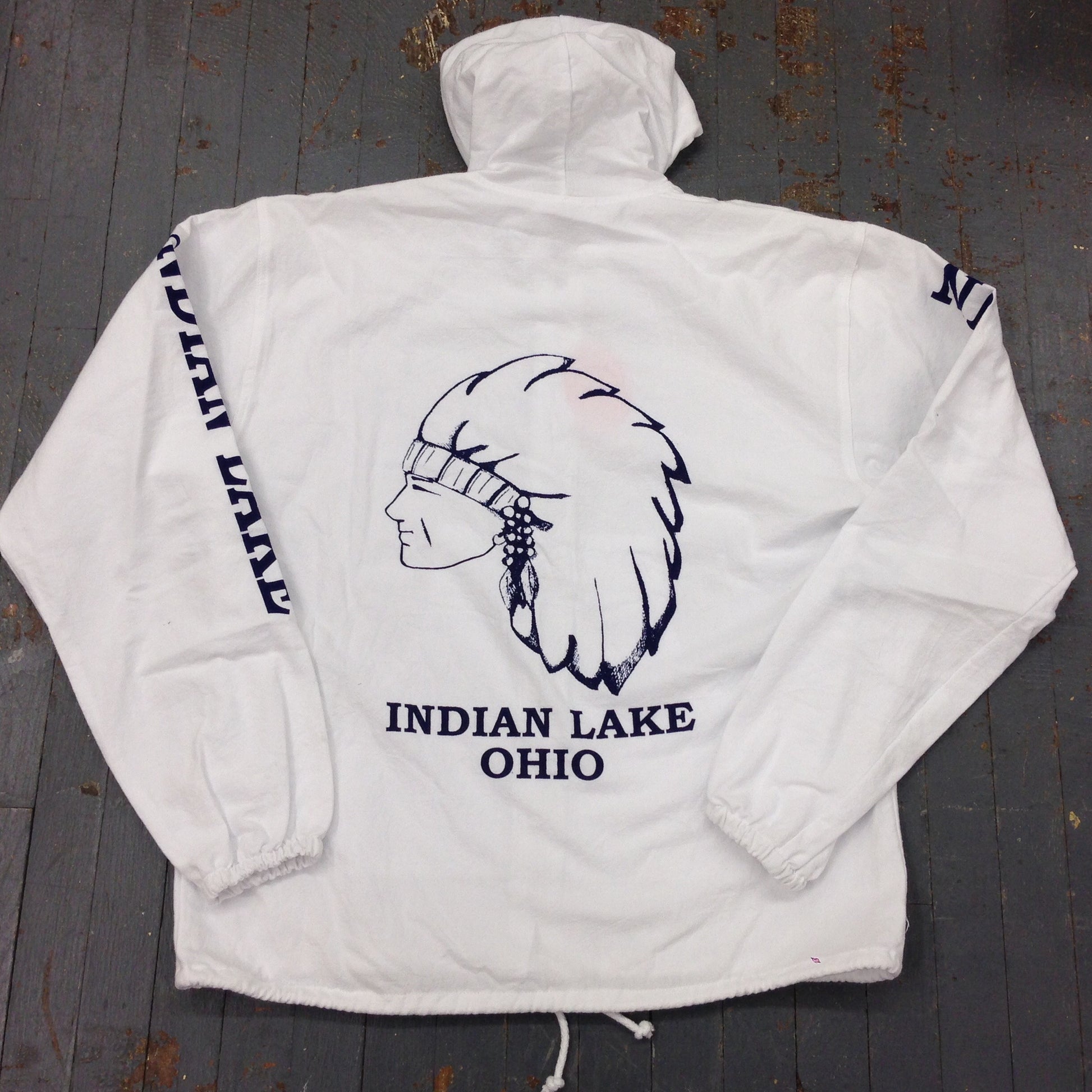 Indian Lake Ohio Hood Windbreaker Jacket Back 