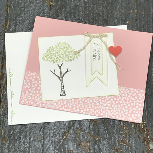 Wedding Congrats Mr Mrs Handmade Stampin Up Greeting Card with Envelope Front