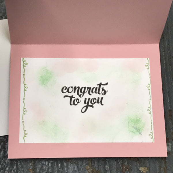 Wedding Congrats Mr Mrs Handmade Stampin Up Greeting Card with Envelope Inside