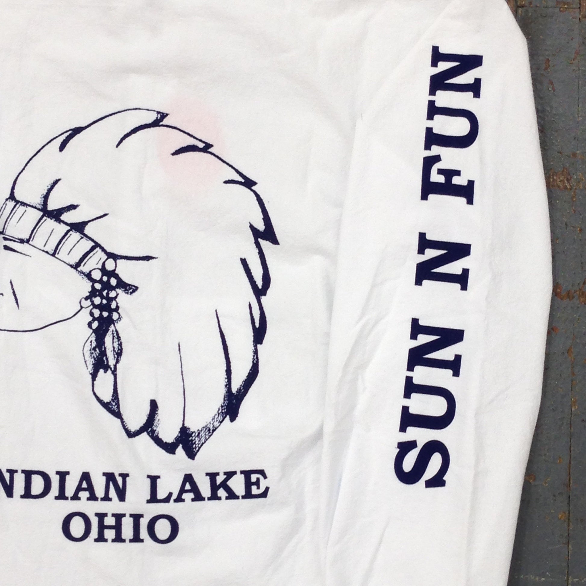 Indian Lake Ohio Hood Windbreaker Jacket Right Arm