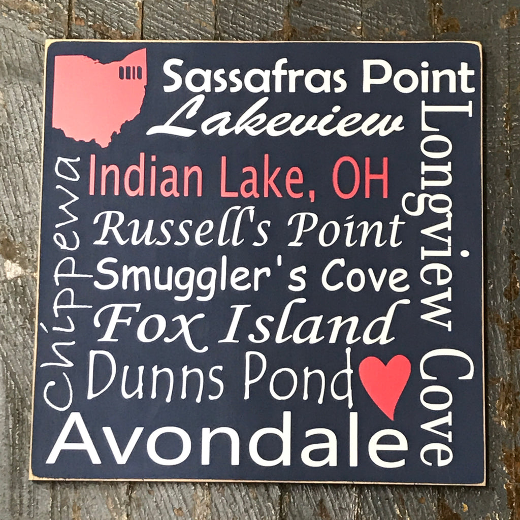Indian Lake Ohio Destination Sign Island Coves