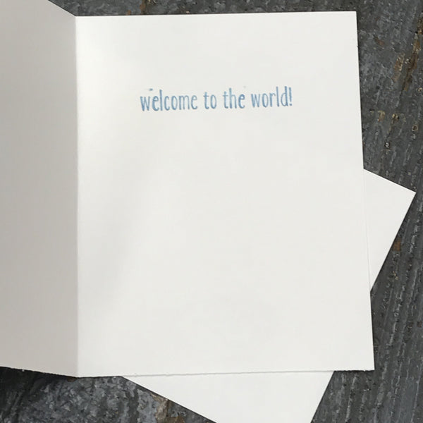 Hello Baby Arrival Blue Boy Handmade Stampin Up Greeting Card with Envelope