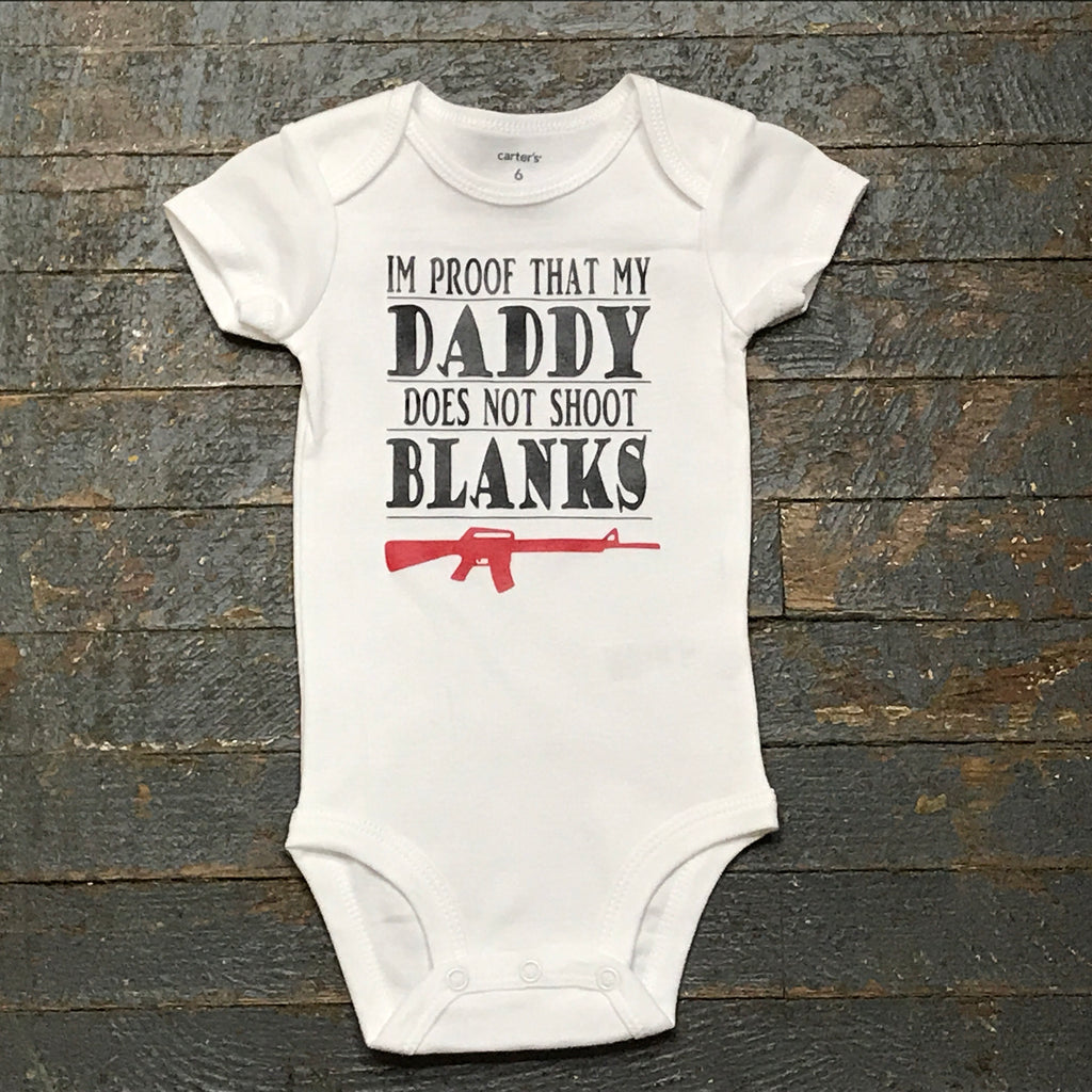 Daddy Blanks Rifle Personalized Onesie Bodysuit One Piece Newborn Infant Toddler Outfit