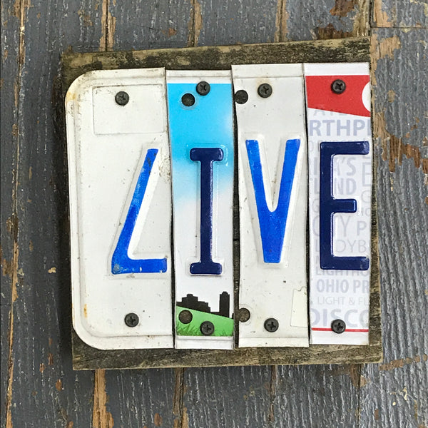 Live License Plate Block Word Art