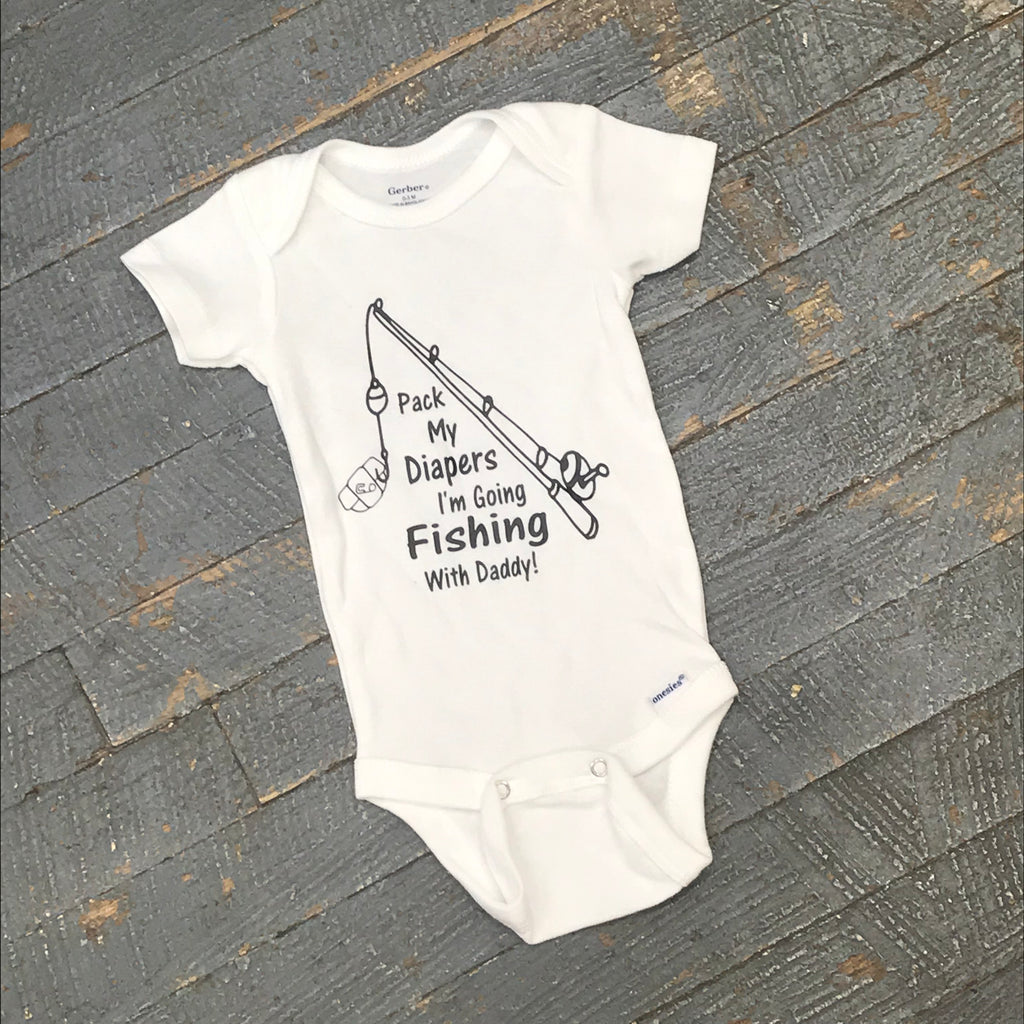 Pack My Diapers I'm Going Fishing with Daddy Personalized Onesie