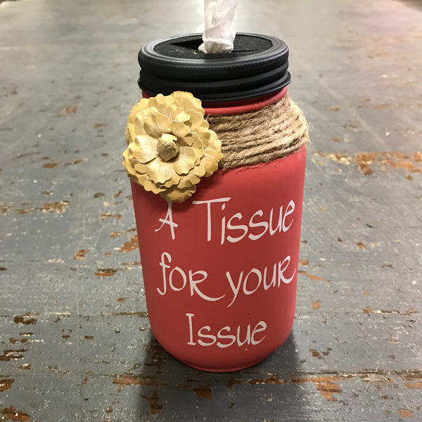 Mason Jar Tissue Holder Tissue for Your Issue Blush