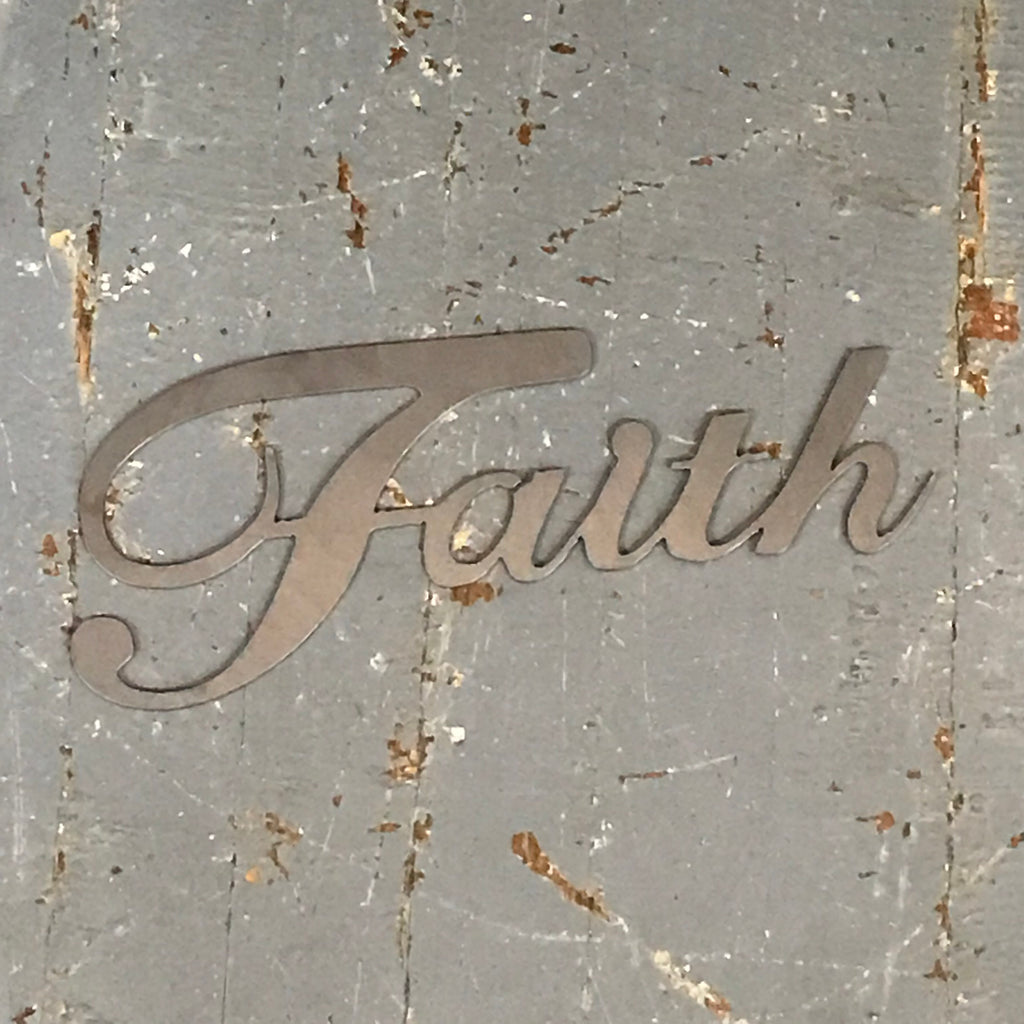 Faith Word Metal Sign Wall Hanger 