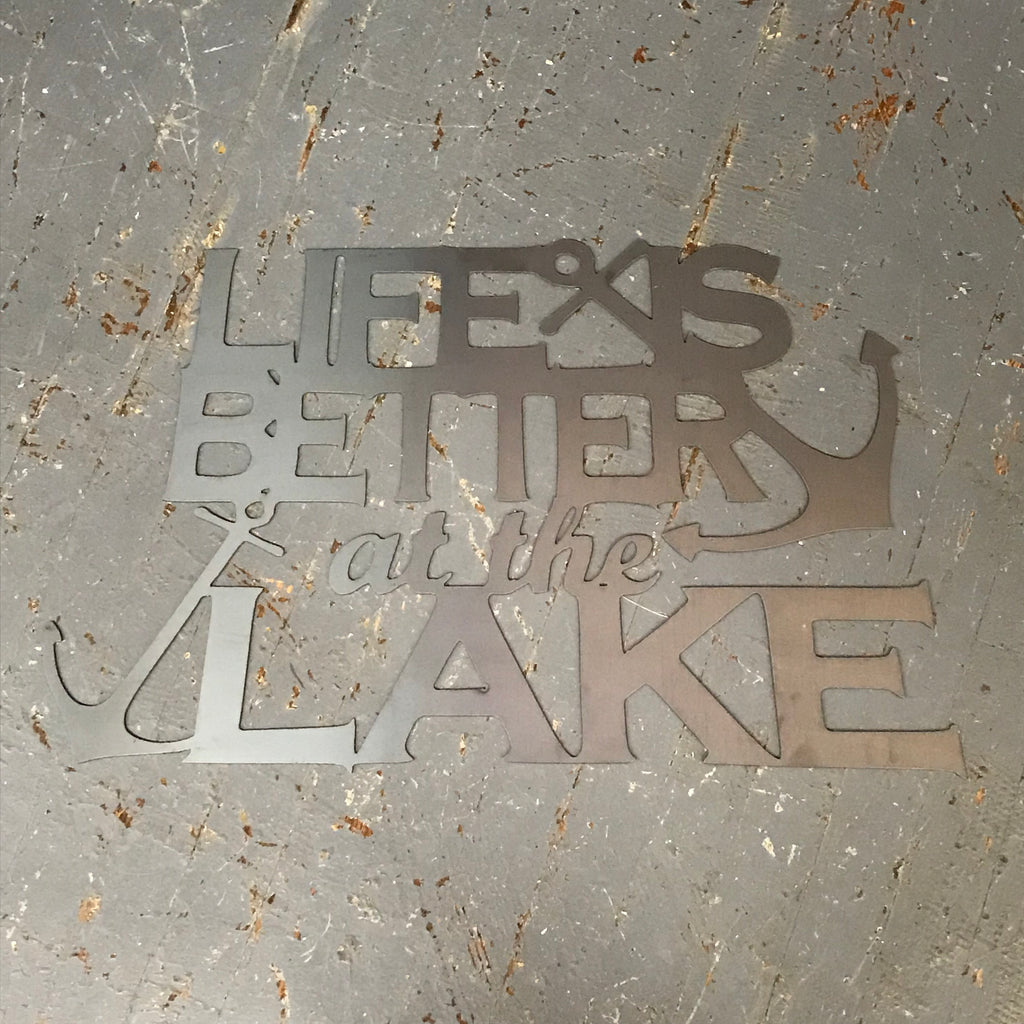 Life is Better at the Lake Metal Sign Wall Hanger