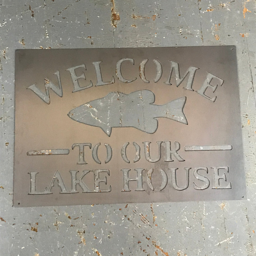 Welcome to Our Lake House Metal Sign Wall Hanger