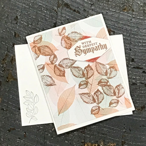 With Deepest Sympathy Gold Leaves Handmade Stampin Up Greeting Card with Envelope