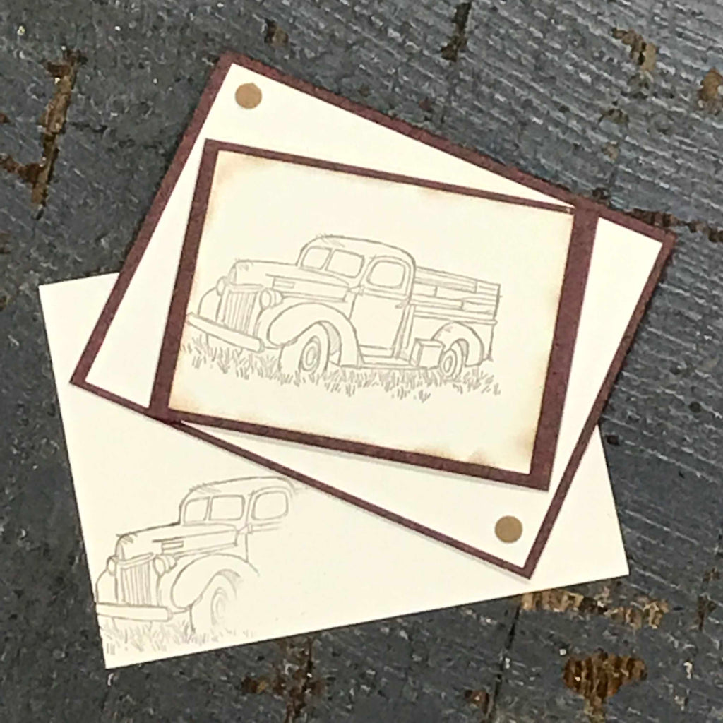 Vintage Truck Blank Note Handmade Stampin Up Greeting Card with Envelope