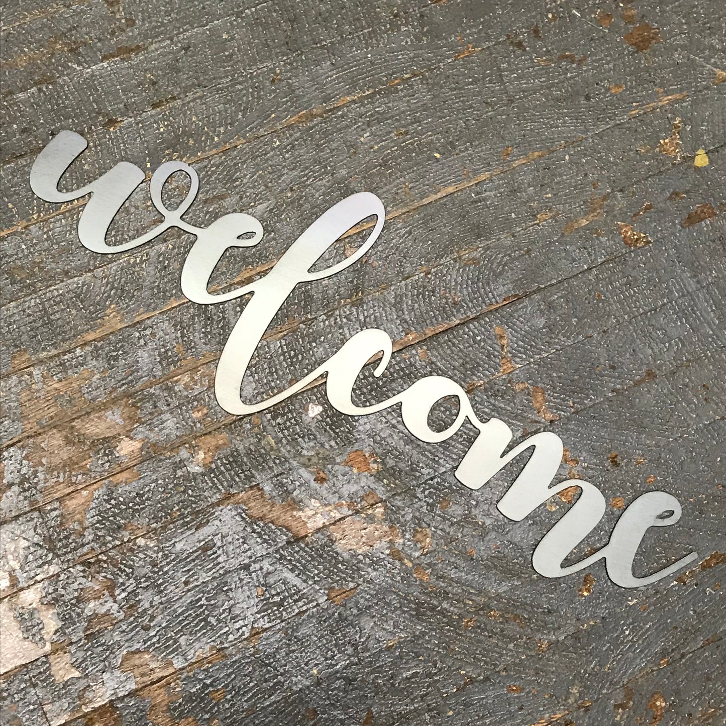 Welcome Word Metal Sign Wall Hanger