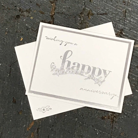 Happy Anniversary Silver Handmade Stampin Up Greeting Card with Envelope
