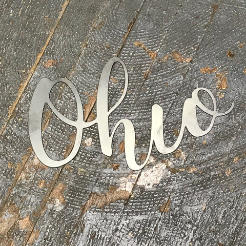 Ohio Word Metal Sign Wall Hanger