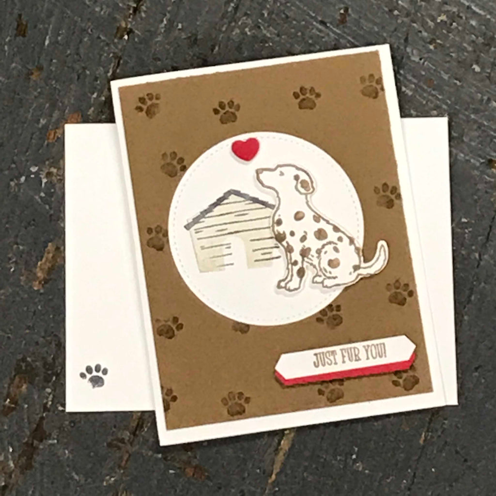 Just For You Dog House Handmade Stampin Up Greeting Card with Envelope