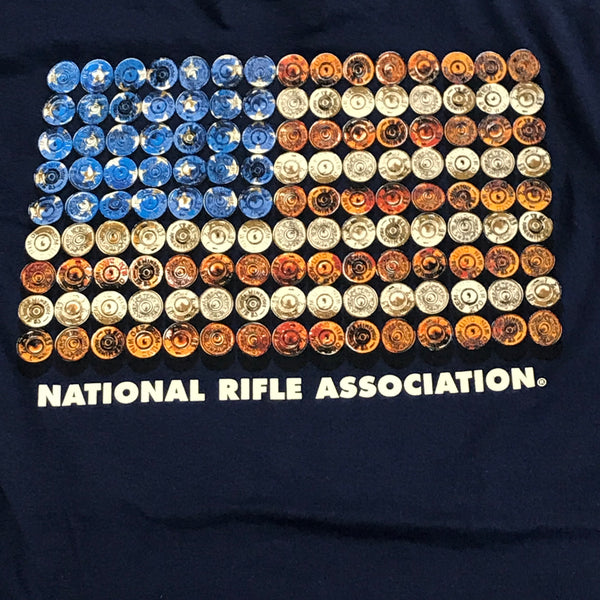 NRA Shotgun Flag Short Sleeve T-Shirt Navy Graphic Designer Tee
