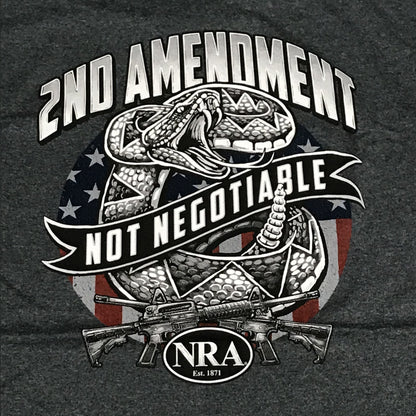 NRA 2nd Amendment Snake Short Sleeve T-Shirt Grey Graphic Designer Tee