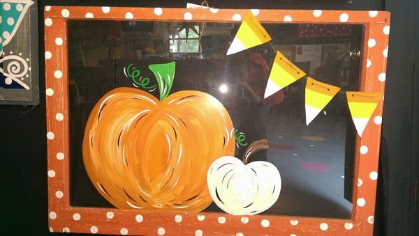 Window Painting at The Depot Fall Pumpkin
