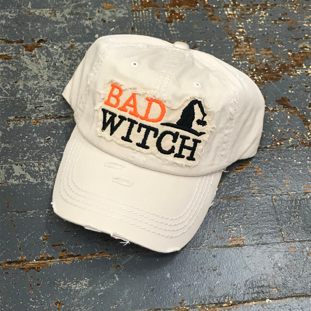 Bad Witch Patch Rugged Khaki Embroidered Ball Cap