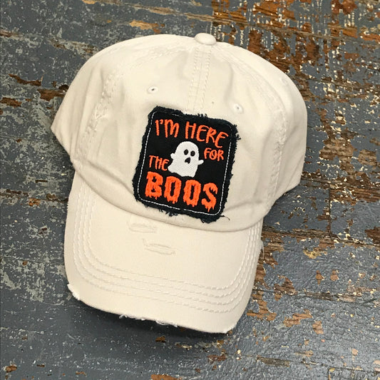 I'm Here for the Boos Patch Rugged Khaki Embroidered Ball Cap