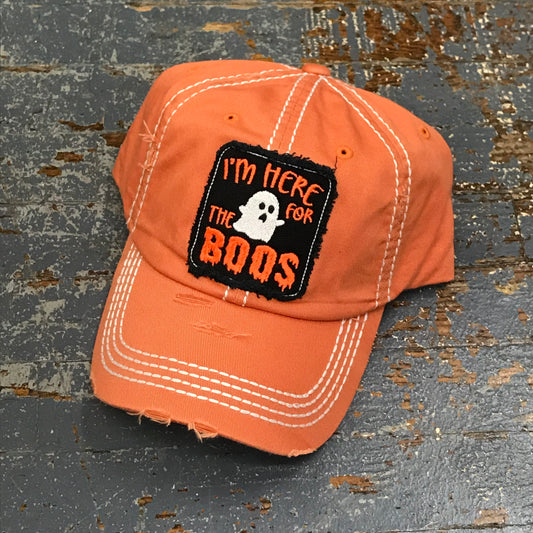 I'm Here for the Boos Patch Rugged Orange Embroidered Ball Cap