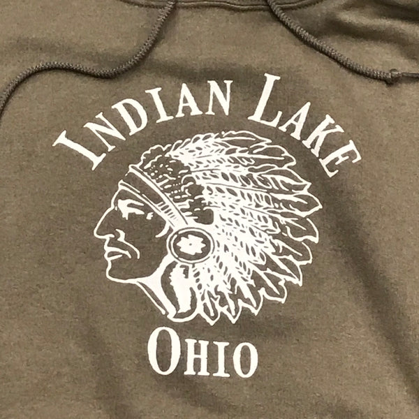Indian Lake Ohio Indian Head Hoody Tan Earth Graphic Designer Sweatshirt