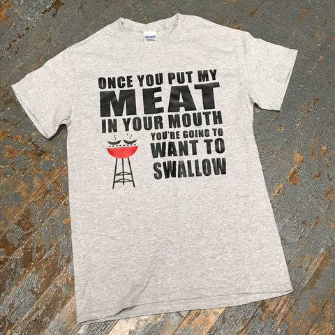Meat in Mouth Swallow Grill Graphic Designer Short Sleeve T-Shirt