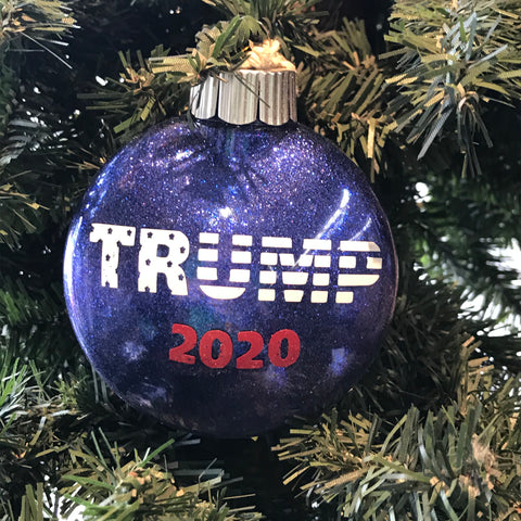 Holiday Christmas Tree Ornament Trump Flag 2020 Blue