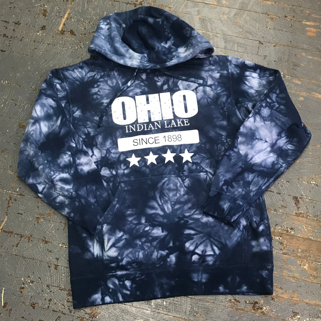 Indian Lake Ohio 1898 Athletic Star Hoody Blue Tie Dye Graphic Designer Sweatshirt