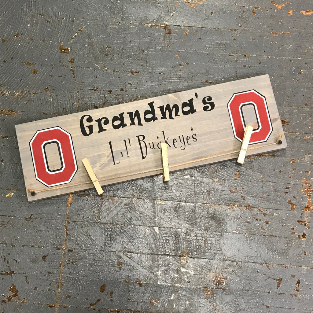 Hand Painted Wooden Primitive Rustic Lil Buckeyes Sign 