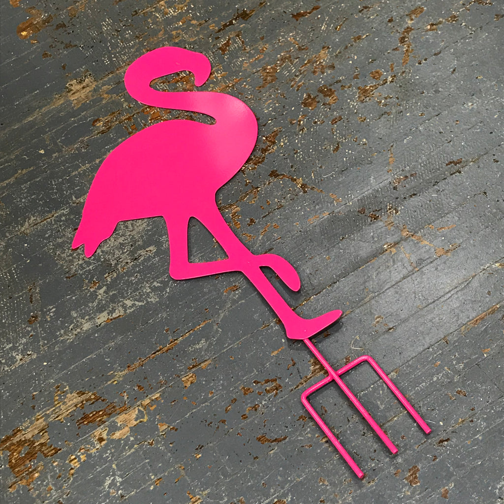 Flamingo Bird Pink Metal Yard Stake Sign