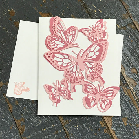 Butterfly Pink Handmade Stampin Up Greeting Card with Envelope