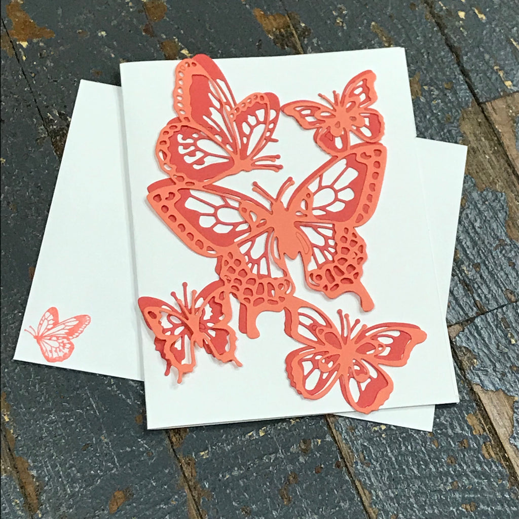Butterfly Orange Handmade Stampin Up Greeting Card with Envelope