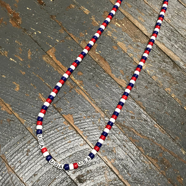 Handmade Beaded Necklace USA America 