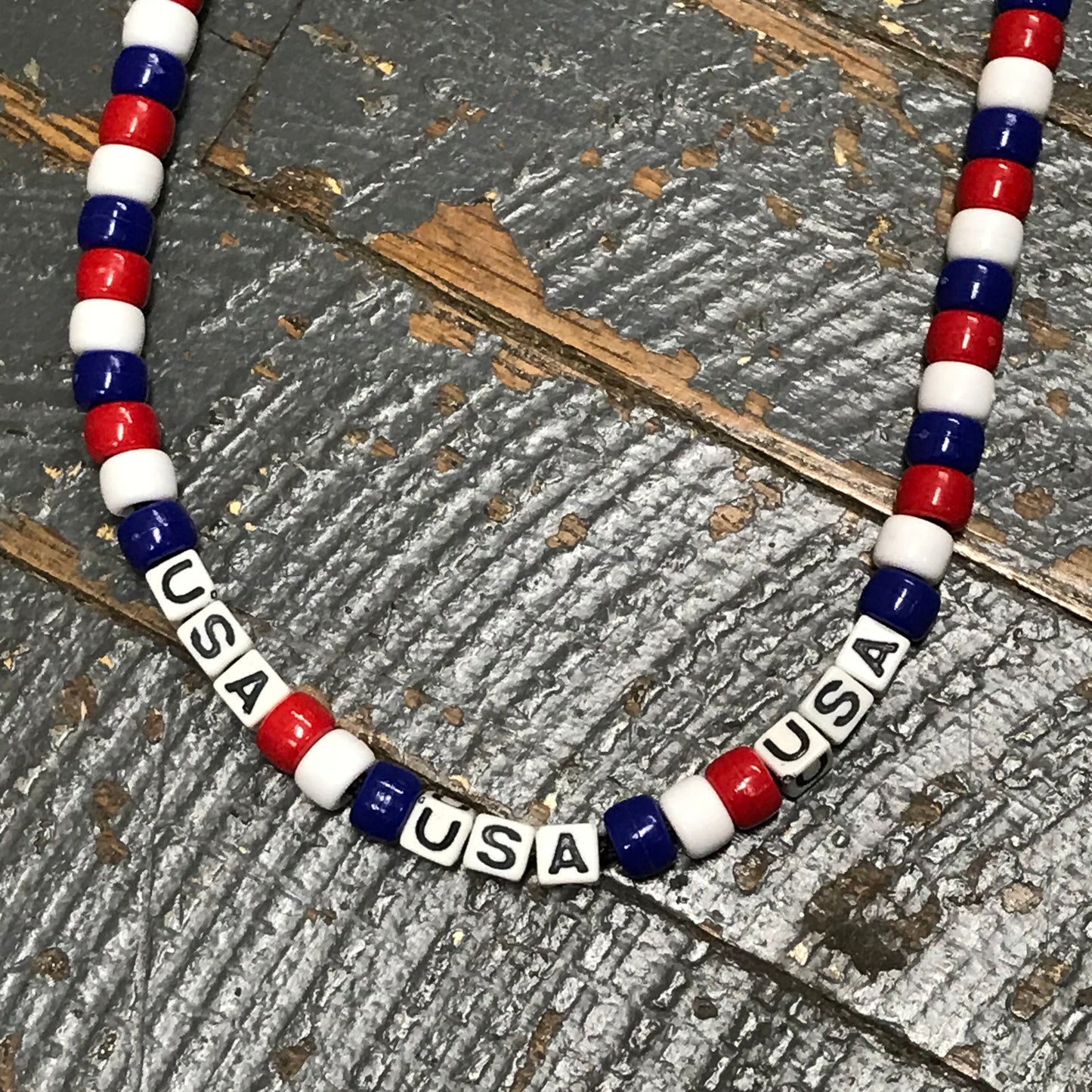 Handmade Beaded Necklace USA America 