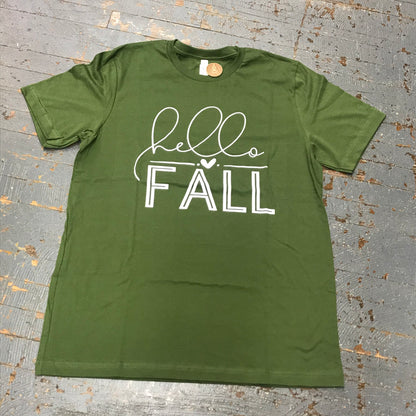 Hello Fall Graphic Designer Short Sleeve T-Shirt