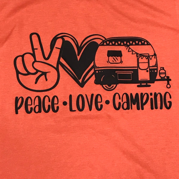 Peace Love Camping Graphic Designer Short Sleeve T-Shirt