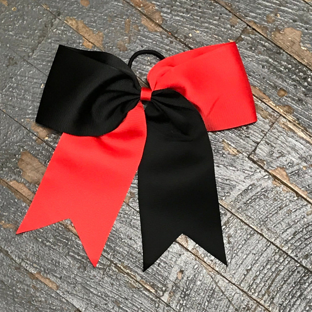 Hair Clip Ribbon Headband Cheer Team Spirit Big JoJo Bow Red Black