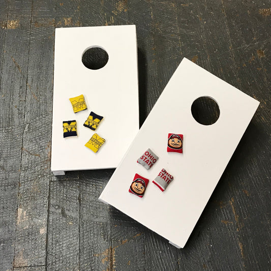 Mini Table Top Cornhole Corn Hole Bean Bag Toss Tailgate Board Game Indoor Outdoor Comic OSU Michigan 