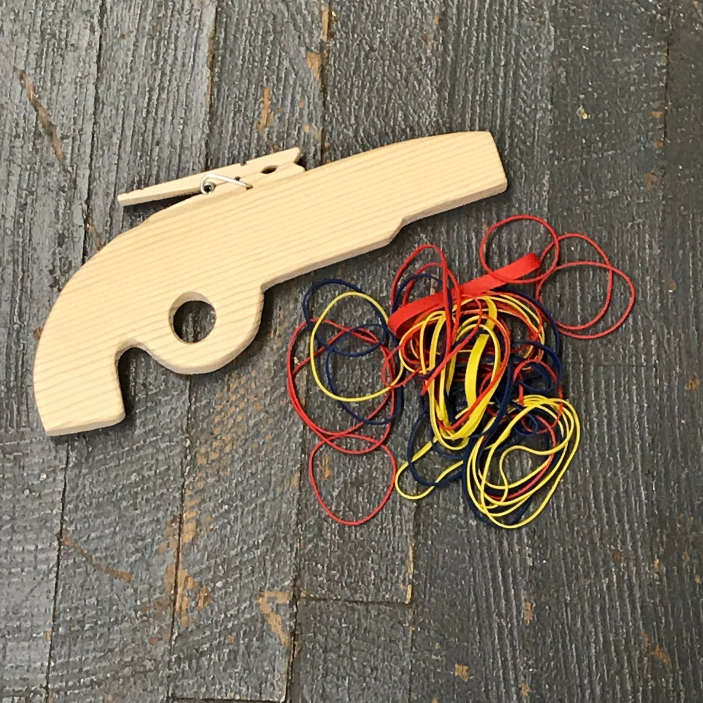 Wooden Rubber Band Gun Indoor Outdoor Party Play