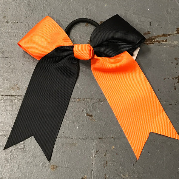 Hair Clip Ribbon Headband Cheer Team Spirit Big JoJo Bow Black Orange