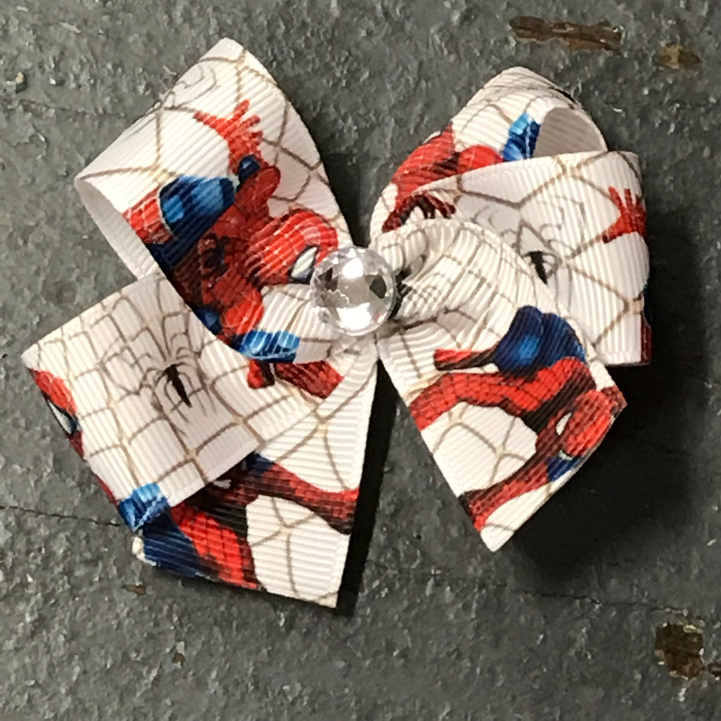 Hair Clip Ribbon Headband Bow Comic Book Superhero Spiderman 