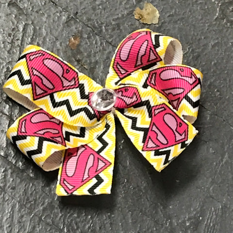 Ohio State OSU Pattern Ribbon Cheer Bow Clip - Dream Lily Designs