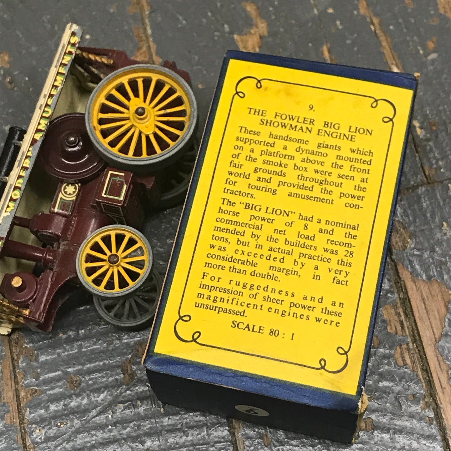 Vintage Matchbox Toy Lesney Models Of YesterYear No9 The Fowler Big Lion Showman Engine