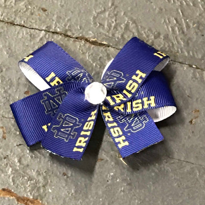 Hair Clip Ribbon Headband Bow Sports Team Notre Dame 